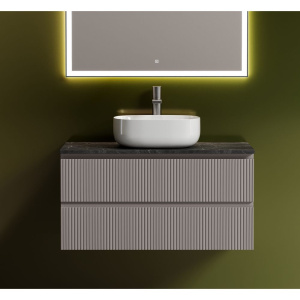 Тумба с раковиной Sancos Snob T 100 см, doha soft, столешница черный мрамор, раковина CN6018 Тумба с раковиной Sancos Snob T 100 см, doha soft, столешница черный мрамор, раковина CN6018