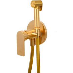 Гигиенический душ Remer Infinity I65WBG золотой брашированный, со смесителем, С ВНУТРЕННЕЙ ЧАСТЬЮ