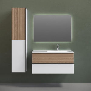 Мебель для ванной Sancos Delta 100 R дуб светлый, белый