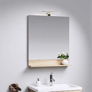 Зеркало Aqwella Foster 80 дуб сонома, с полкой