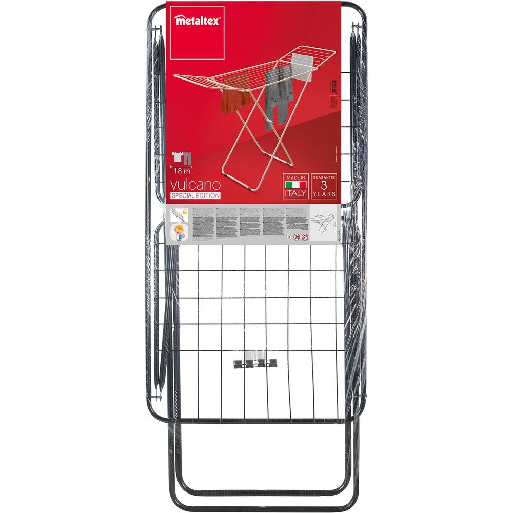 Купить Сушилка для белья Metaltex Vulcano Black 40.75.02-032 черная в Москве с доставкой Сушилка для белья Metaltex Vulcano Black 40.75.02-032 черная