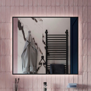 Зеркало DIWO Элиста, 80 черное, с подсветкой