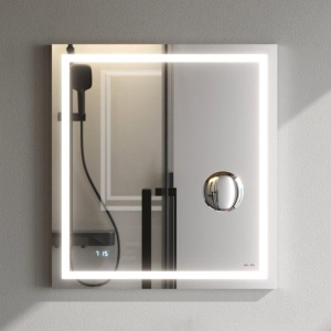 Зеркало AM.PM Gem 65 с LED-подсветкой, часами и косметическим зеркалом