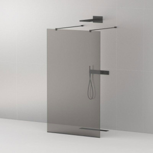 Душевая перегородка Cezares Liberta -L-2-100-120-GR-NERO профиль черный, стекло серое