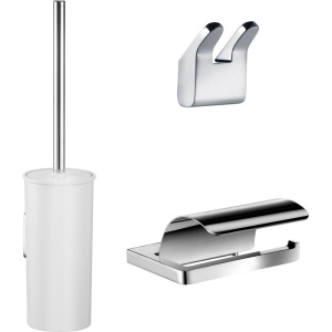 Набор Keuco Collection Moll Ершик Collection Moll 12764 белый + Держатель туалетной бумаги Collection Moll 12760 хром + Крючок Collection Moll 12713 х