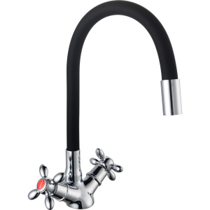 Смеситель для кухни BOOU Ba5318 BA5318-1F-E352A-B702 чёрный, хром Смеситель для кухни BOOU Ba5318 BA5318-1F-E352A-B702 чёрный, хром