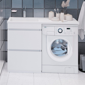 Тумба с раковиной Emmy Джерси 110 L, под стиральную машину