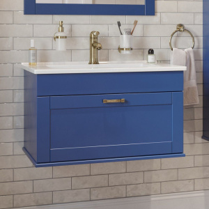 Тумба с раковиной Sanflor Ванесса 75, подвесная, индиго