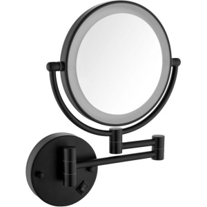 Косметическое зеркало Timo Saona 13376/03 с подсветкой, двухстороннее, телескопическое, поворотное, черное Косметическое зеркало Timo Saona 13376/03 с подсветкой, двухстороннее, телескопическое, поворотное, черное