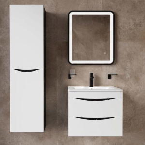 Мебель для ванной IDDIS Cloud 60 подвесная, белая, черный мрамор