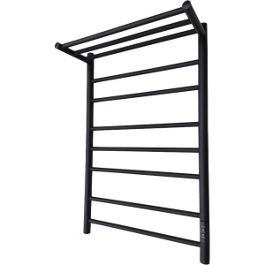 Полотенцесушитель электрический Маргроид Вид 10 СШН 80x50 R с полкой, черный матовый Полотенцесушитель электрический Маргроид Вид 10 СШН 80x50 R с полкой, черный матовый