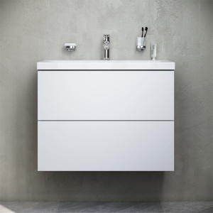 Тумба с раковиной AM.PM Gem 75 с 2 ящиками со смесителем подвесная, белый глянец Тумба с раковиной AM.PM Gem 75 с 2 ящиками со смесителем подвесная, белый глянец