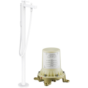 Смеситель для ванны напольный со скрытой частью Hansgrohe Finoris 76445700S матовый белый