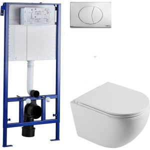Комплект Унитаз подвесной STWORKI Скаген SK-09up безободковый, с микролифтом + Инсталляция + Кнопка 230823 хром матовый Комплект Унитаз подвесной STWORKI Скаген SK-09up безободковый, с микролифтом + Инсталляция + Кнопка 230823 хром матовый