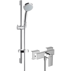 Смеситель для душа Hansgrohe Vernis Shape 71650000 + Душевой гарнитур Hansgrohe Croma 100 Vario 27772000 Unica'C