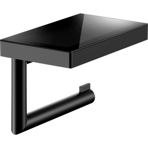 Держатель туалетной бумаги Keuco Reva 12873379000 с полкой для телефона, черный