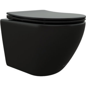 Унитаз подвесной Ceruttispa Ticino Aria 8918 MB безободковый, с микролифтом, черная матовая Унитаз подвесной Ceruttispa Ticino Aria 8918 MB безободковый, с микролифтом, черная матовая