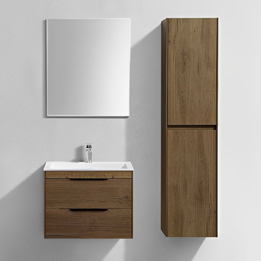 Мебель для ванной Vincea Chiara 2D 60, 2 ящика, дуб табак, с белой раковиной Мебель для ванной Vincea Chiara 2D 60, 2 ящика, дуб табак, с белой раковиной