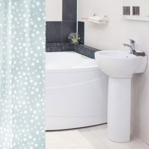 Штора для ванной Ridder Aquamod Schneeflocke 303151 прозрачная с белыми кругами