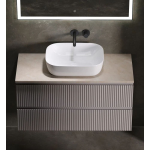 Тумба с раковиной Sancos Snob R 100 см, doha soft, столешница бежевая, раковина CN6008 Тумба с раковиной Sancos Snob R 100 см, doha soft, столешница бежевая, раковина CN6008