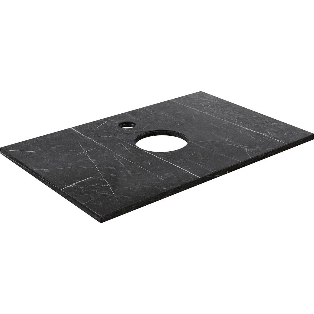 Купить Столешница с раковиной DIWO Элиста 80 чёрный мрамор, с раковиной Moduo 50 Square в Москве с доставкой Столешница с раковиной DIWO Элиста 80 чёрный мрамор, с раковиной Moduo 50 Square