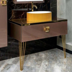 Тумба с раковиной Armadi Art Lucido 100 лиловая, раковина 878-G