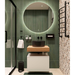 Мебель для ванной STWORKI Ольборг 60 столешница дуб французский, без отверстий, с тумбой 60