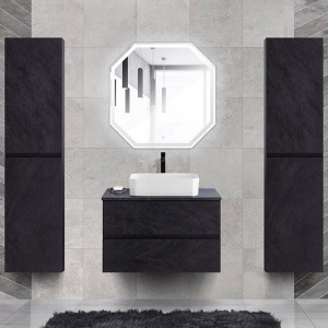 Мебель для ванной Cezares Molveno 46 80 nero, со столешницей Мебель для ванной Cezares Molveno 46 80 nero, со столешницей