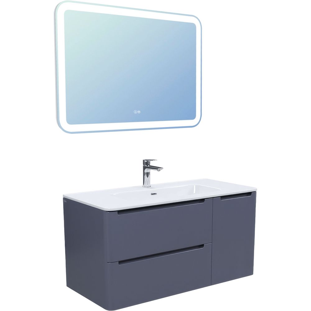 Купить Мебель для ванной IDDIS Edifice 100 подвесная, темно-серая в Москве с доставкой Мебель для ванной IDDIS Edifice 100 подвесная, темно-серая