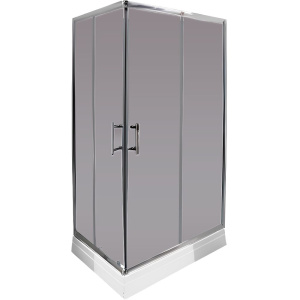 Душевой уголок Parly QZ81S 80x100, с поддоном, профиль хром, стекло тонированное