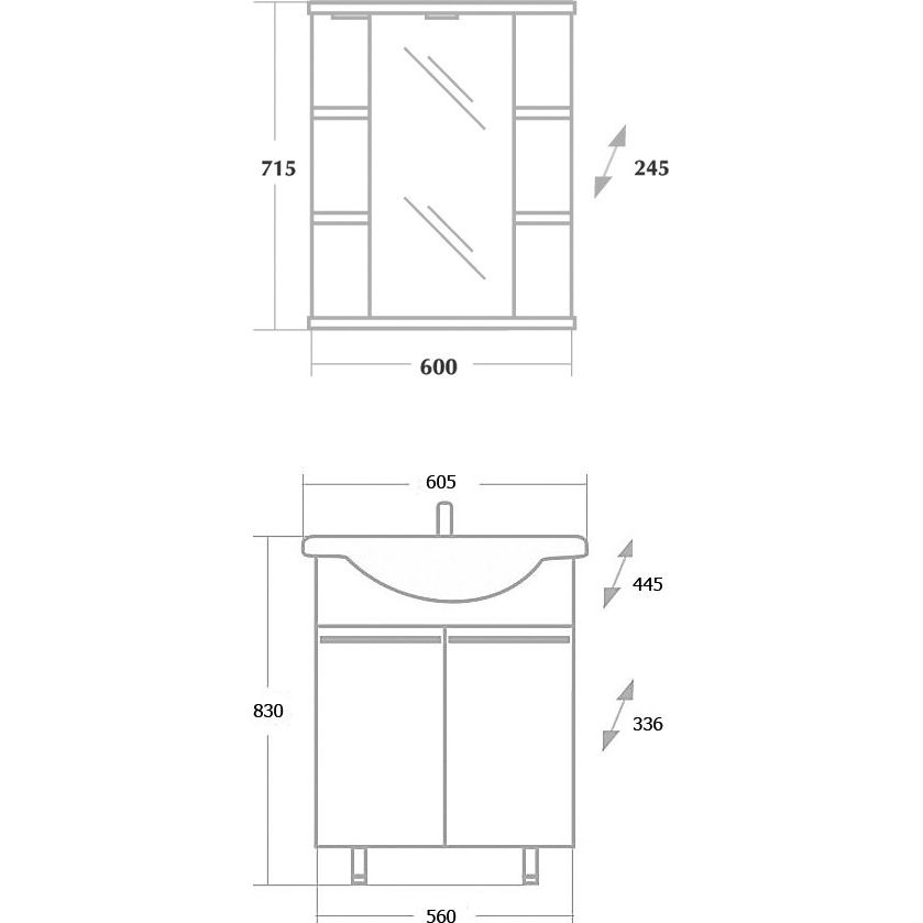 Купить Мебель для ванной Onika Селигер 60 в Москве с доставкой Мебель для ванной Onika Селигер 60