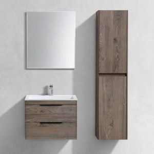 Мебель для ванной Vincea Chiara 2D 60, 2 ящика, темный дуб, с белой раковиной