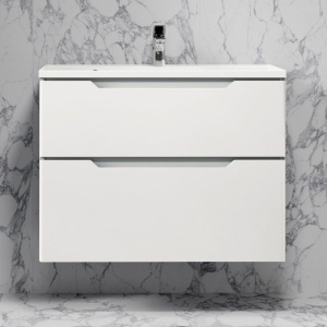 Тумба с раковиной Raval Wector 80, подвесная, белая