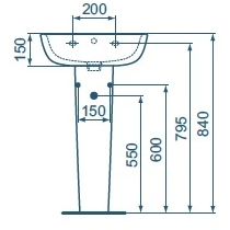 Купить Пьедестал для раковины Ideal Standard Esedra T283901 в Москве с доставкой Пьедестал для раковины Ideal Standard Esedra T283901