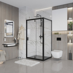 Душевой уголок Niagara Nova NG-83-8AB-A100B 80x100, прямоугольный, черный