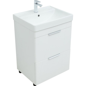 Тумба с раковиной Aquanet Ирис new 50 напольная, 2 ящика