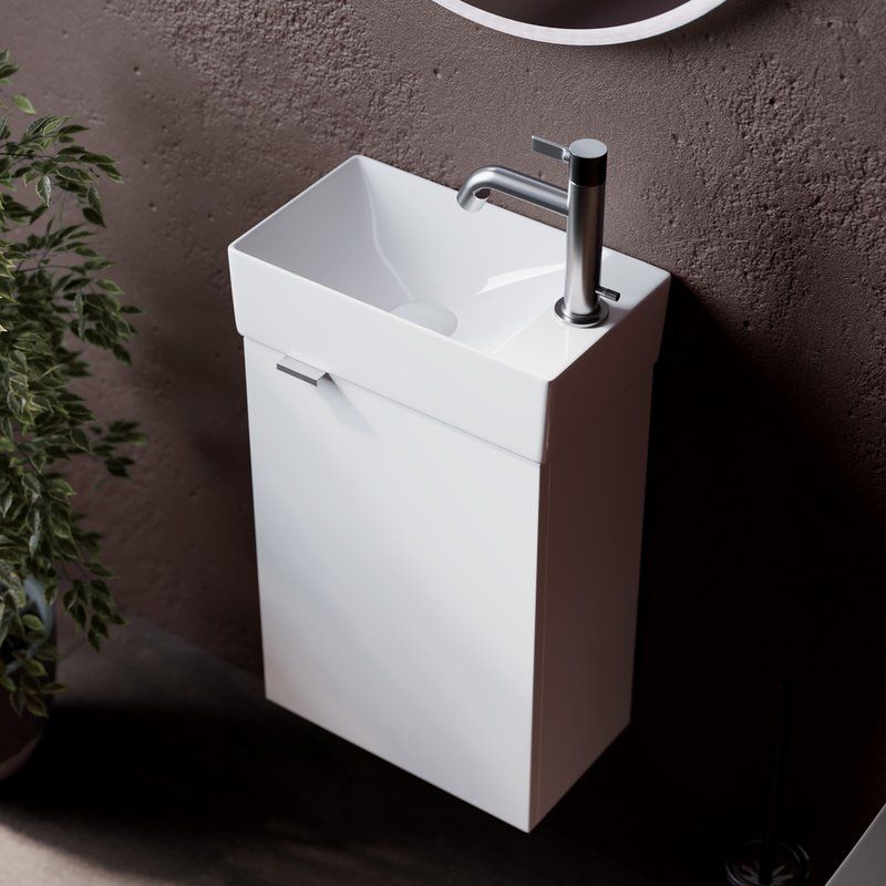 Купить Мебель для ванной комнаты Sancos Mini 35 R подвесная, белый глянец в Москве с доставкой Мебель для ванной комнаты Sancos Mini 35 R подвесная, белый глянец