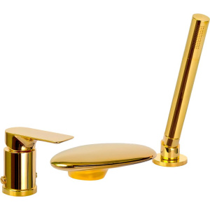 Смеситель на борт ванны Remer Infinity I07UFDO золотой глянцевый