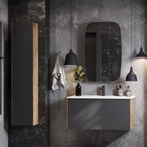 Мебель для ванной AQUATON Сохо 100 дуб веллингтон, графит софт