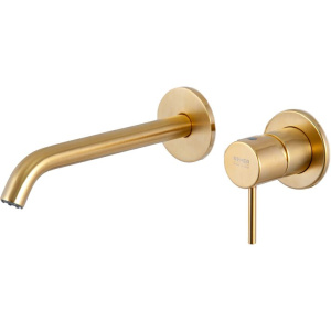 Смеситель для раковины Remer X Style X15PL С ВНУТРЕННЕЙ ЧАСТЬЮ, золото брашированное