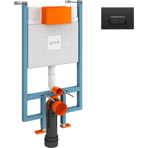 Система инсталляции для унитазов VitrA V-Fix Core 738-5800-01 с кнопкой смыва 740-0511 черной матовой