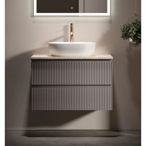 Тумба с раковиной Sancos Snob R 80 см, doha soft, столешница бежевая, раковина CN6019 Тумба с раковиной Sancos Snob R 80 см, doha soft, столешница бежевая, раковина CN6019