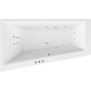 Акриловая ванна Excellent Sfera Slim WAEX.SFL17S.SMART L 170x100 см, угловая, с гидромассажем, с каркасом, со сливом-переливом, асимметричная
