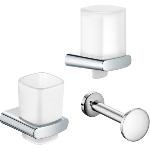 Набор Keuco Elegance new Дозатор Elegance new 11652 хром + Стакан Elegance new 11650 019000 хром + Крючок Elegance new 11616 010000
