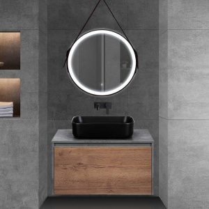 Мебель для ванной Vincea Mesa 80 дуб табак, бетон Мебель для ванной Vincea Mesa 80 дуб табак, бетон