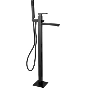 Напольный смеситель для ванны с душем Remer Absolute AU08CFP черный хром брашированный, С ВНУТРЕННЕЙ ЧАСТЬЮ