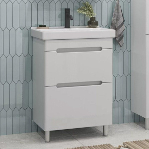 Тумба с раковиной SanStar Адель 50 напольная, белая, раковина Sanita luxe Fest 50