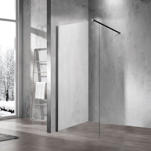 Душевая перегородка Vincea Walk-in VSW-1H110CLB 110 см, профиль черный матовый, стекло прозрачное