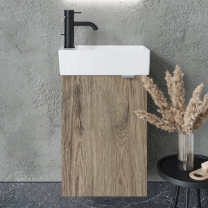 Тумба с раковиной Sancos Mini 35 L подвесная, дуб чарльстон