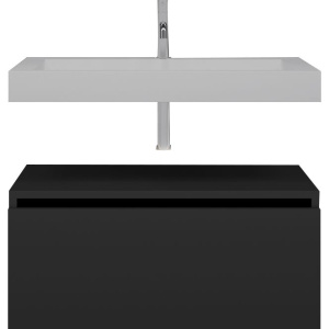 Тумба с раковиной Armadi Art Flat 80 подвесная, антрацит матовый